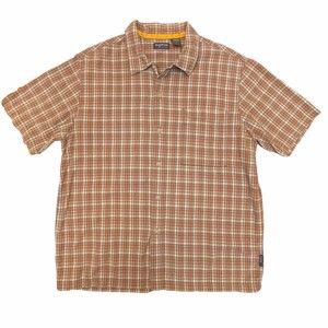 Levis Silvertab Shirt Button Up Short Sleeve 100% Cotton Large Gray Khaki